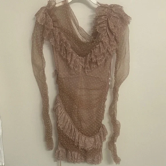 House of CB - Sorell Tulle Asymmetric Minidress - Picture 8 of 9